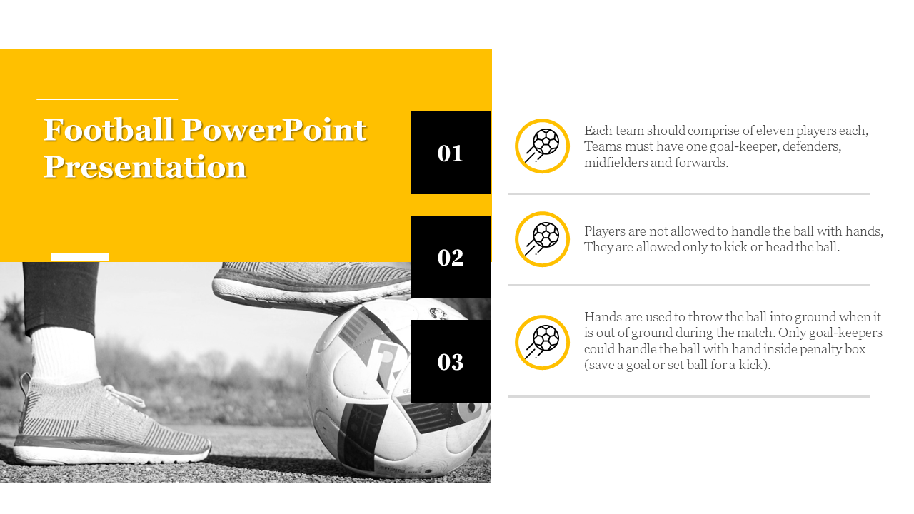 Editable Football PowerPoint Presentation Slide